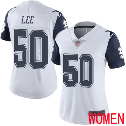 Women Dallas Cowboys Limited White Sean Lee #50 Rush Vapor Untouchable NFL Jersey->dallas cowboys->NFL Jersey